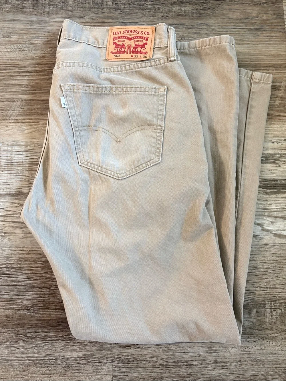 Levi's Men’s Khaki Straight Leg Jeans 33W 30L
